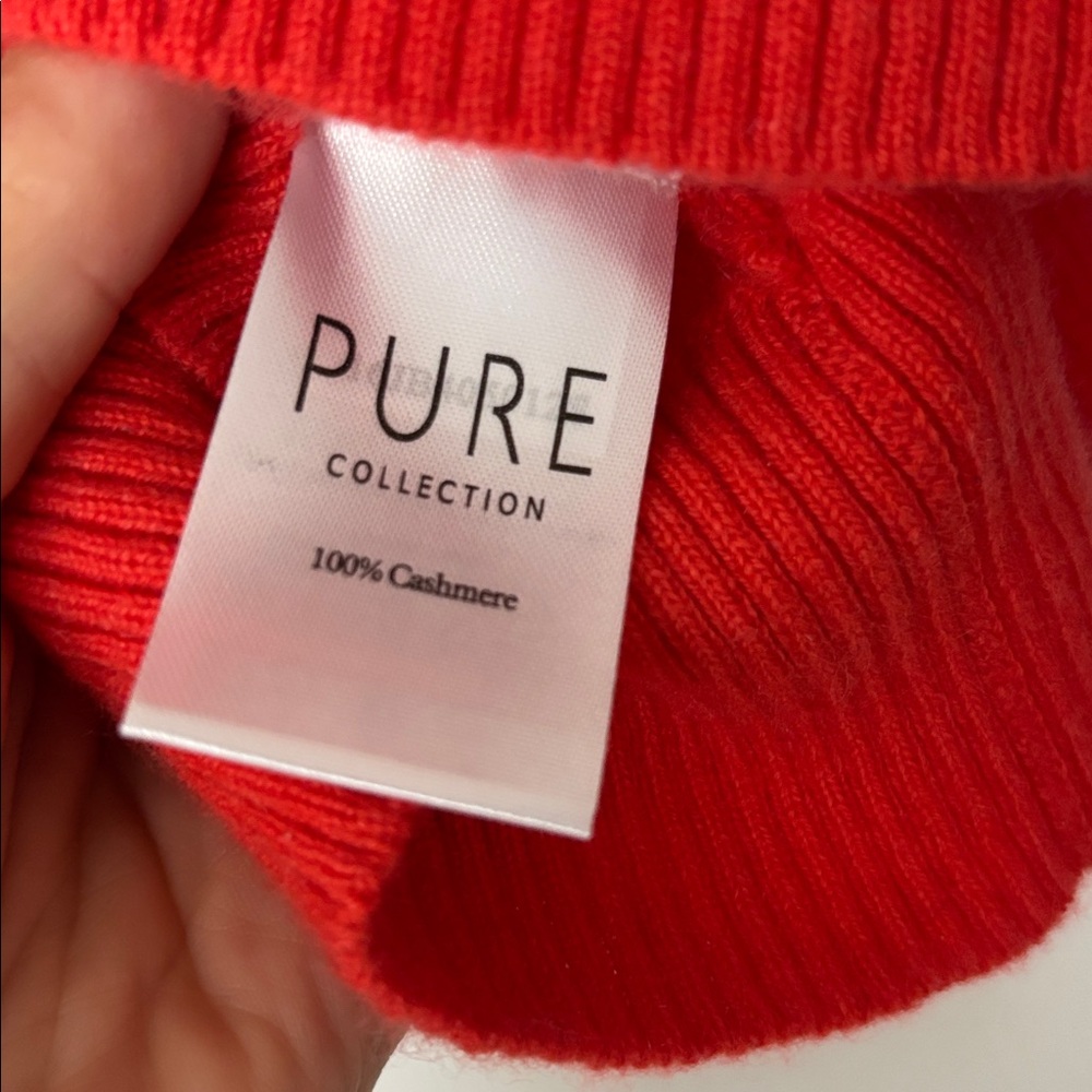 Pure Collection Red Button-Front 100% Cashmere Ca… - image 4